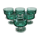Set of 6 glasses of champagne Cavalier Luminarc vintage emerald green