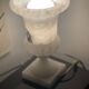 Vintage alabaster lamp on square base - decorative object