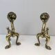 Pair of bronze andirons with lions