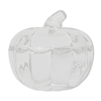 Bonbonnière en cristal en forme de pomme style année 70
