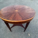 Oval table in rosewood and sycamore