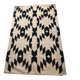 Wool kilim rug with geometric patterns – black & ecru