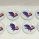 Set of eight limoges porcelain dessert plates Annie Grenade