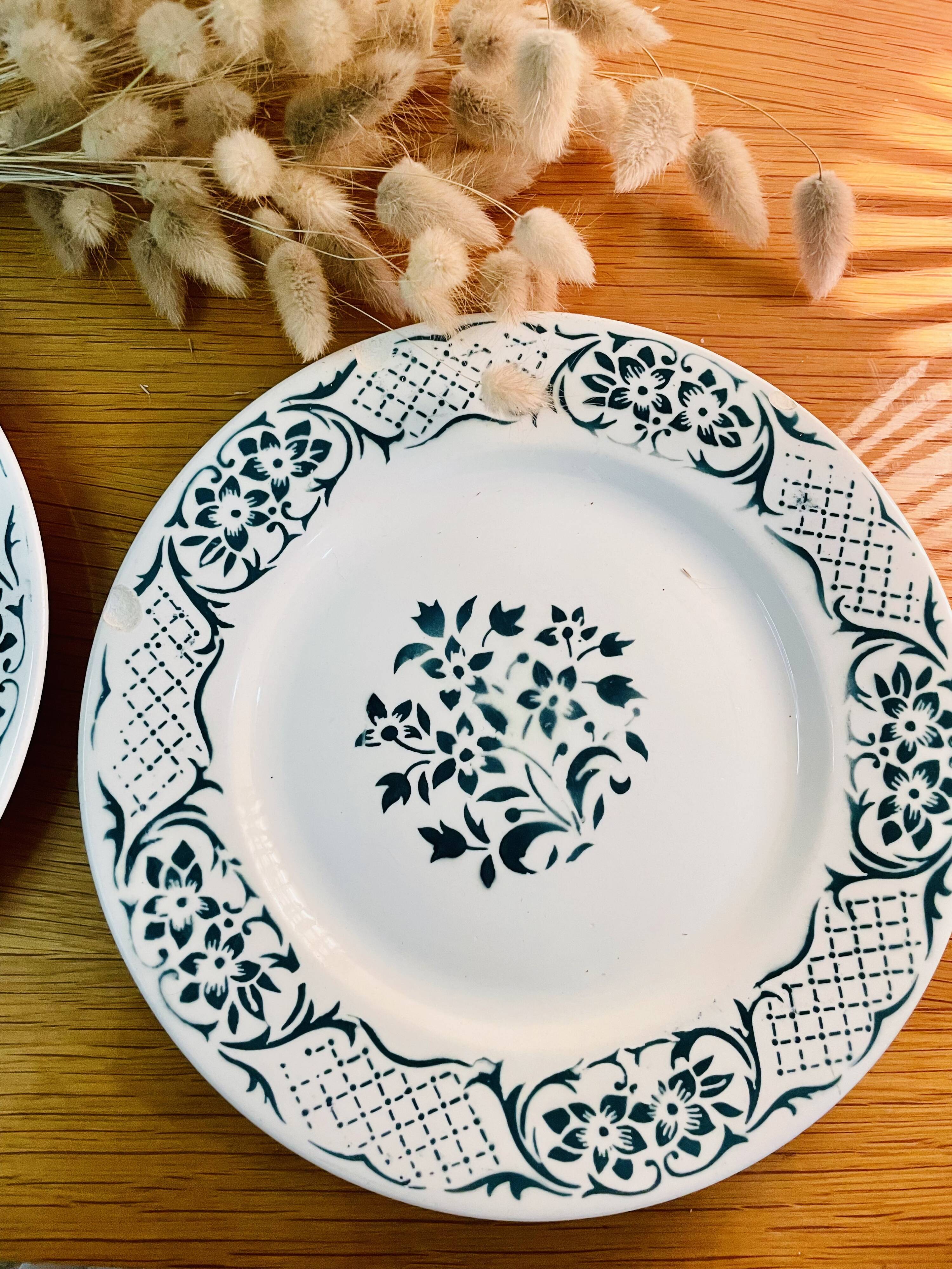 Lot de 2 assiettes plates collection « Versailles » Digoin Sarreguemines