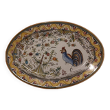 Plat oval peint à la main numéroté et signé