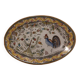 Hand-painted oval plate, numbered and signed.