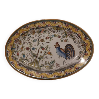 Hand painted oval dish numbered and signed
