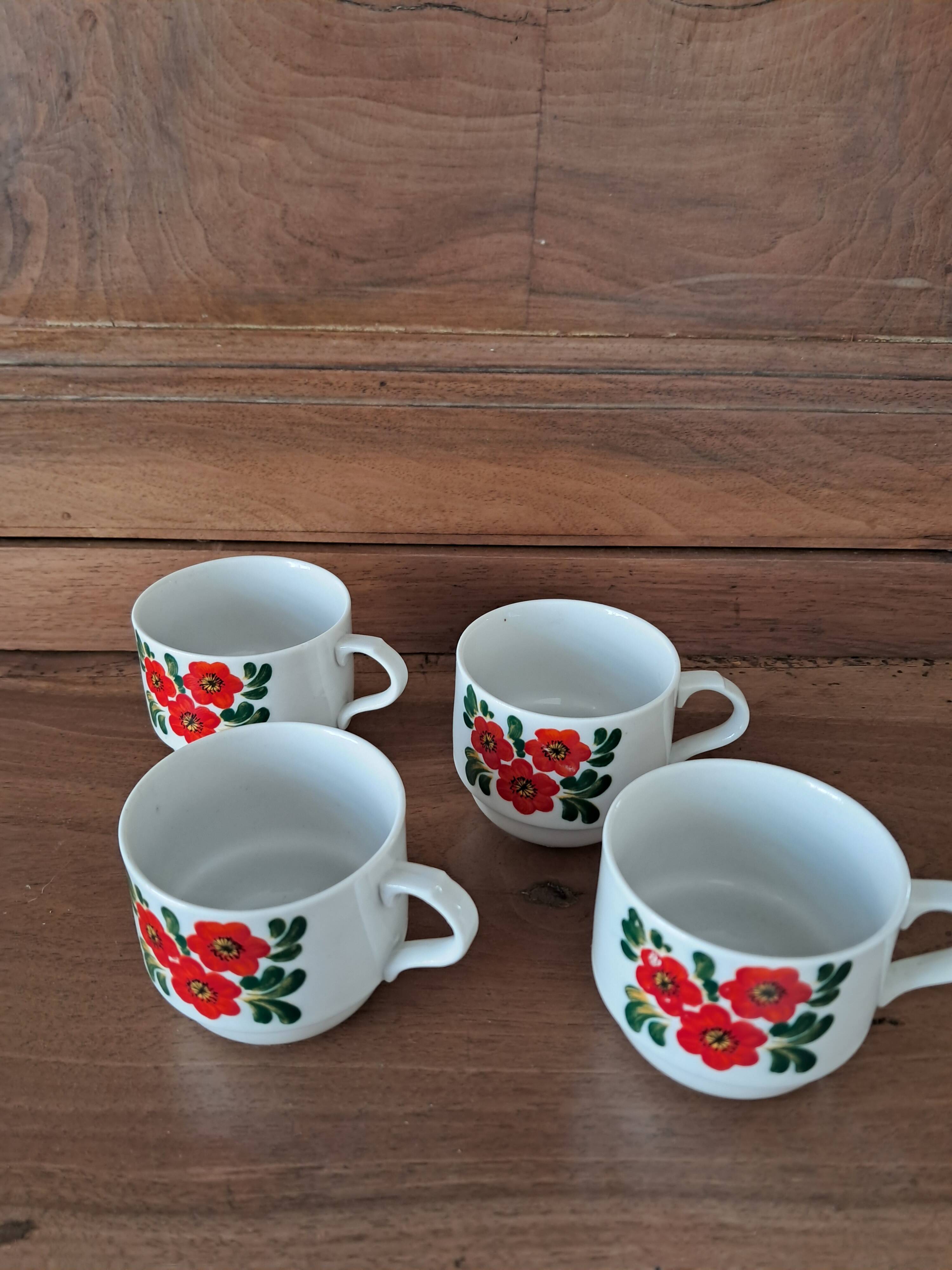 set of 4 Weidmann porcelain espresso cups
