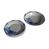Service Corsica Digoin Sarreguemines 6 plates flat and flat hollow blue