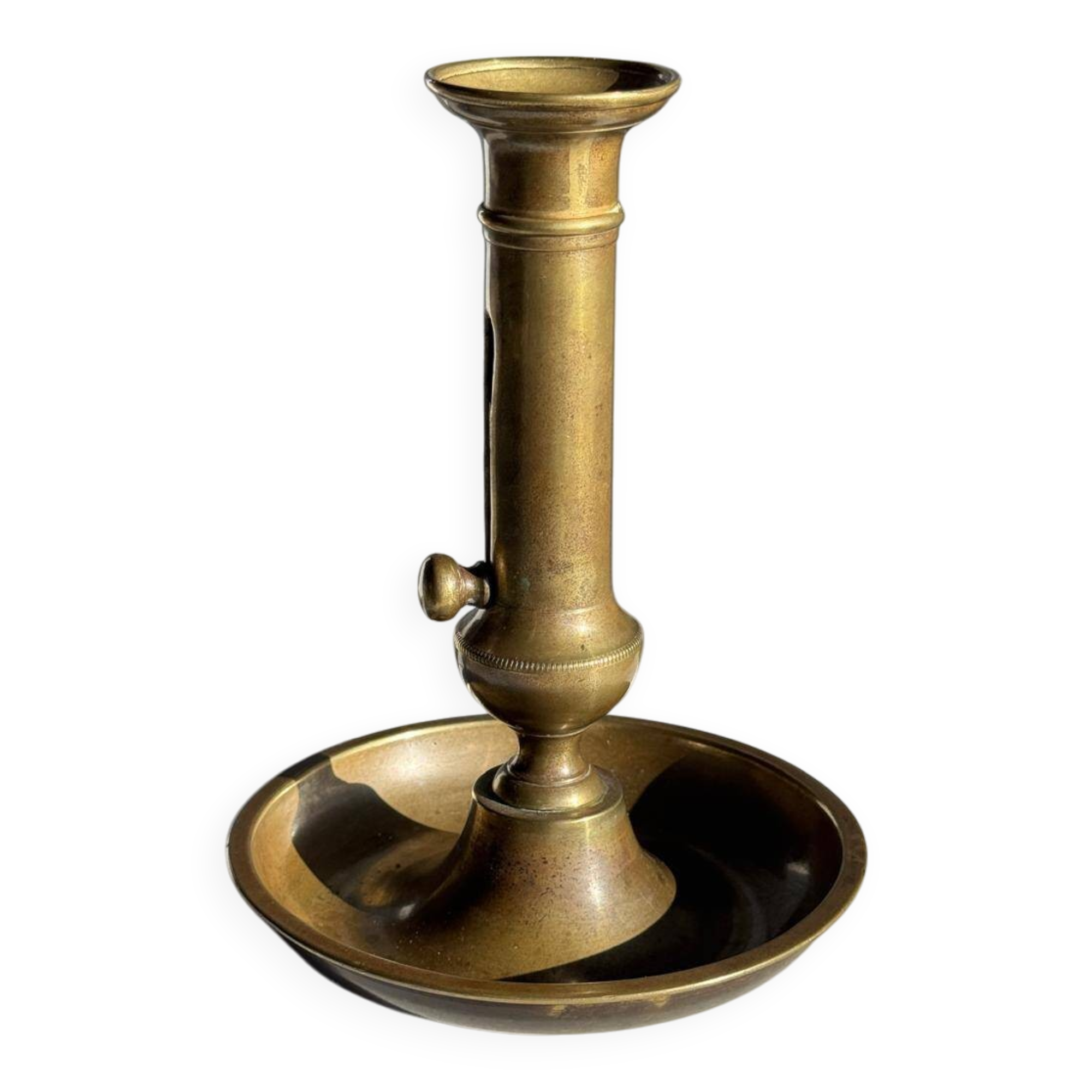 Large adjustable antique gold candlestick H20 D10