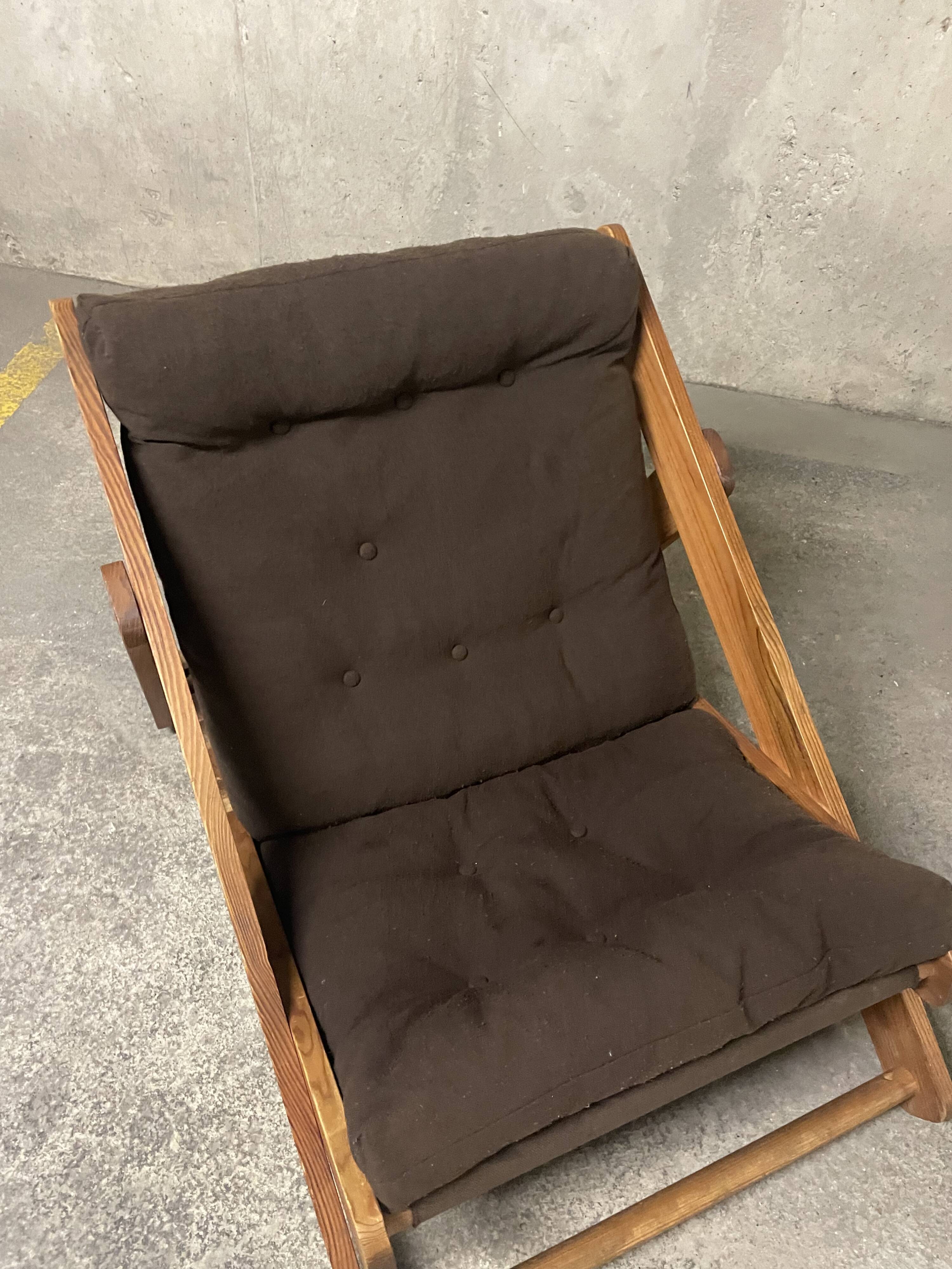 1960s pine folding armchair