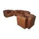 Cognac leather armchairs by BL Arredamenti, 1970s, set of 4