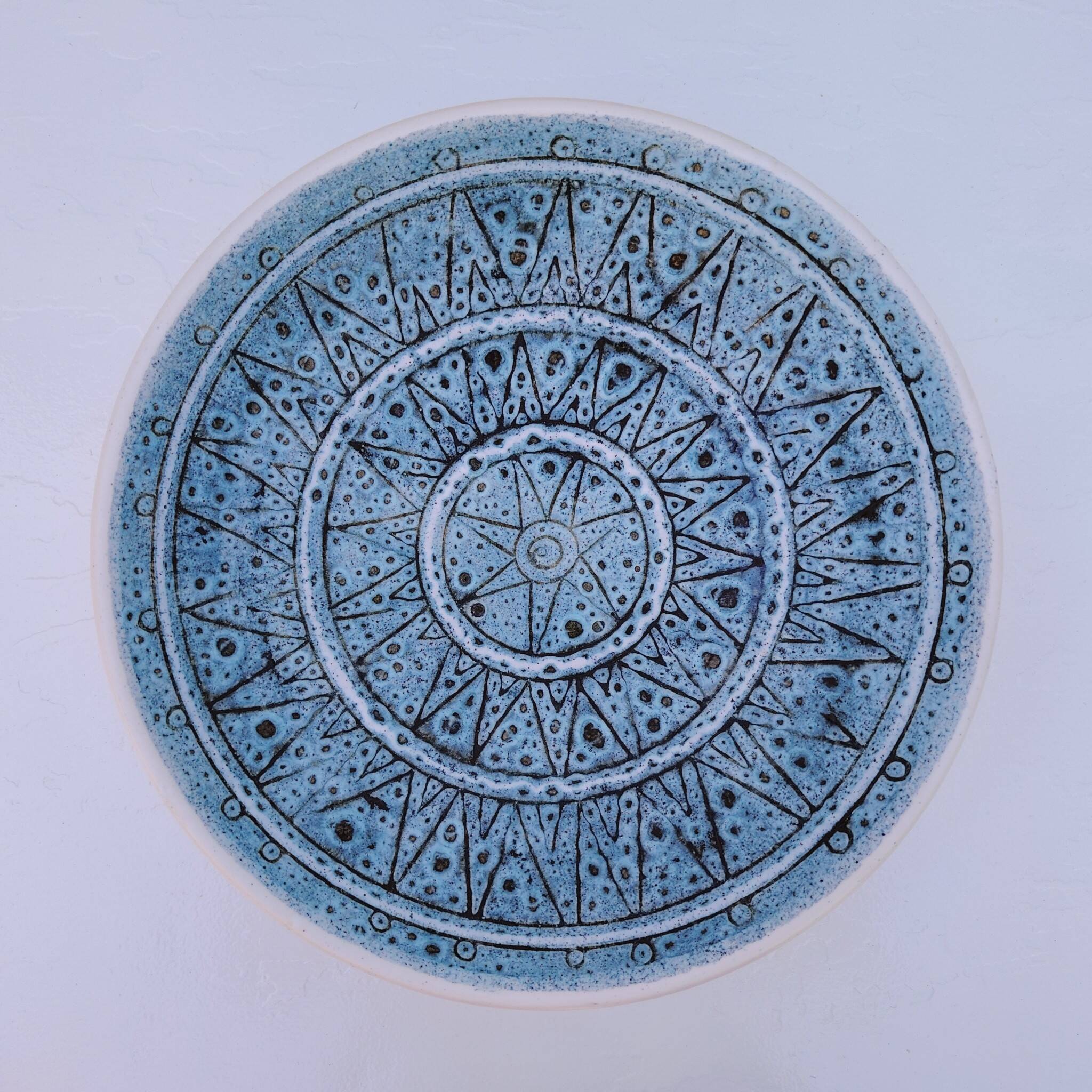 Grand plat en céramique, Danuta le Henaff, vintage