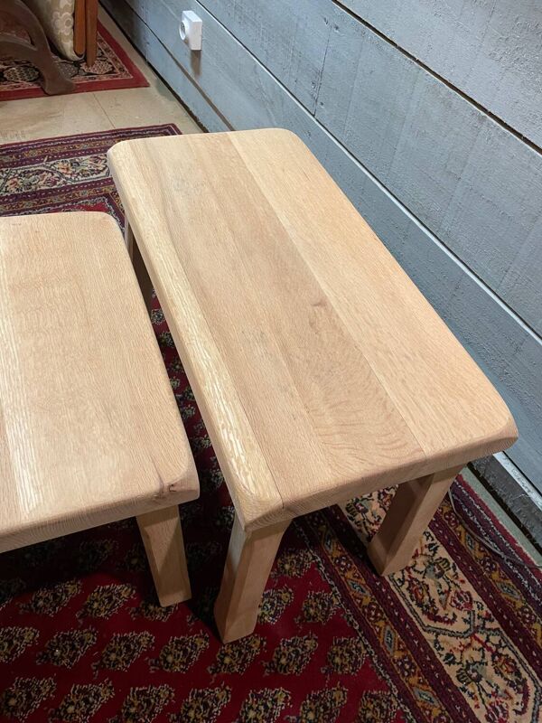 Trio table gigogne bois clair vintage