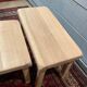 Vintage light wood nesting trio table
