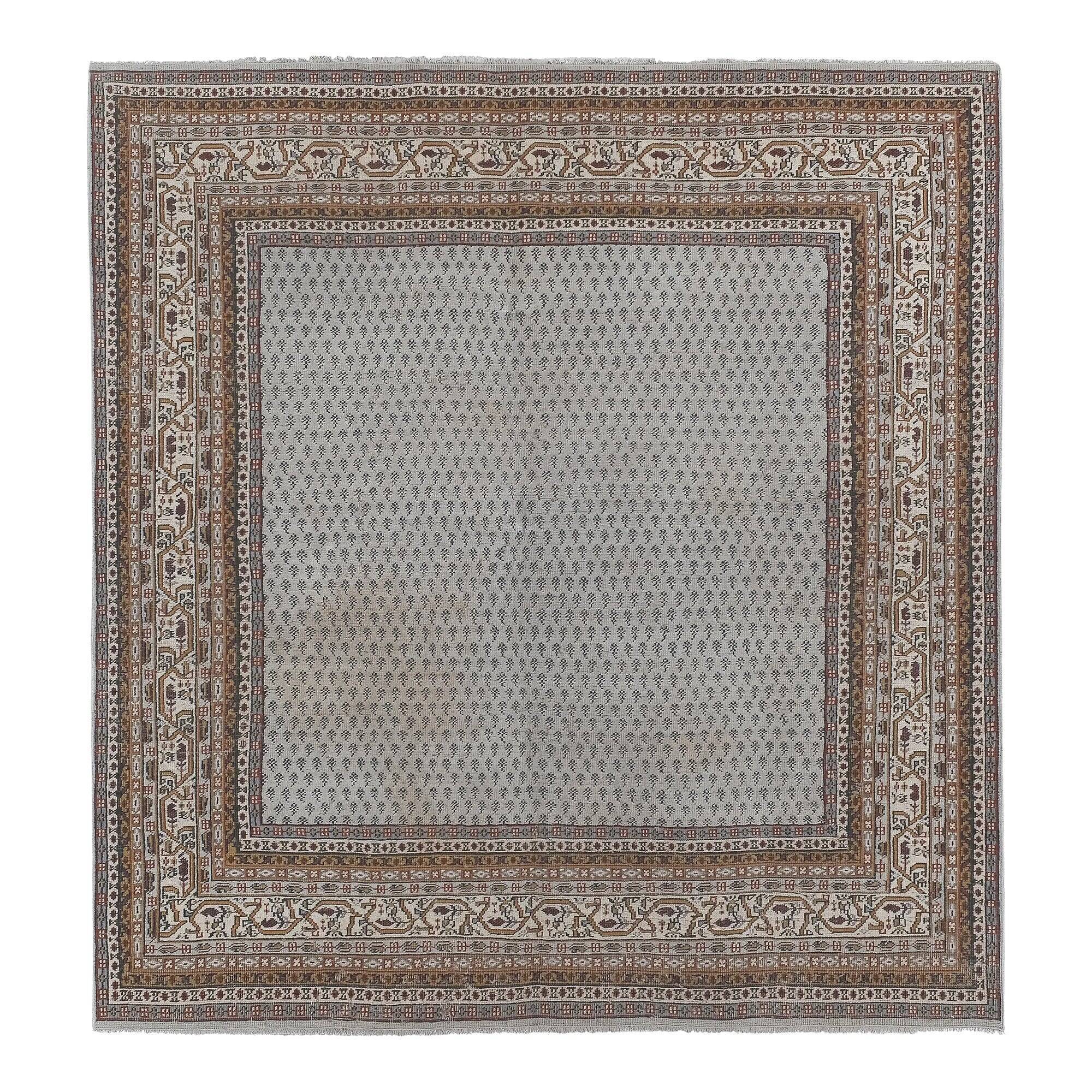 Vintage handmade Turkish rug 240x252 cm