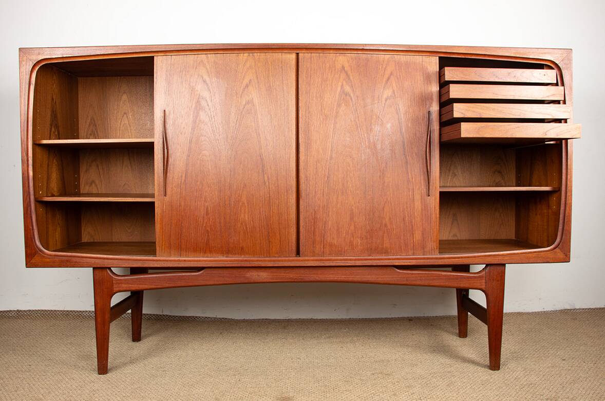 Sideboard, Danish teak Highboard, Ærthoj Jensen and Mølholm Herning 1960