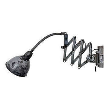 Grey Industrial Scissor Wall Lamp from Elektroinstala, 1960s