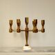 Swedish vintage brass seven arm candelabra by Gusum