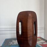 Brutalist wooden vase from the 80s