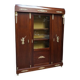 Empire style mahogany display bookcase with gilt bronze decoration and three doors.