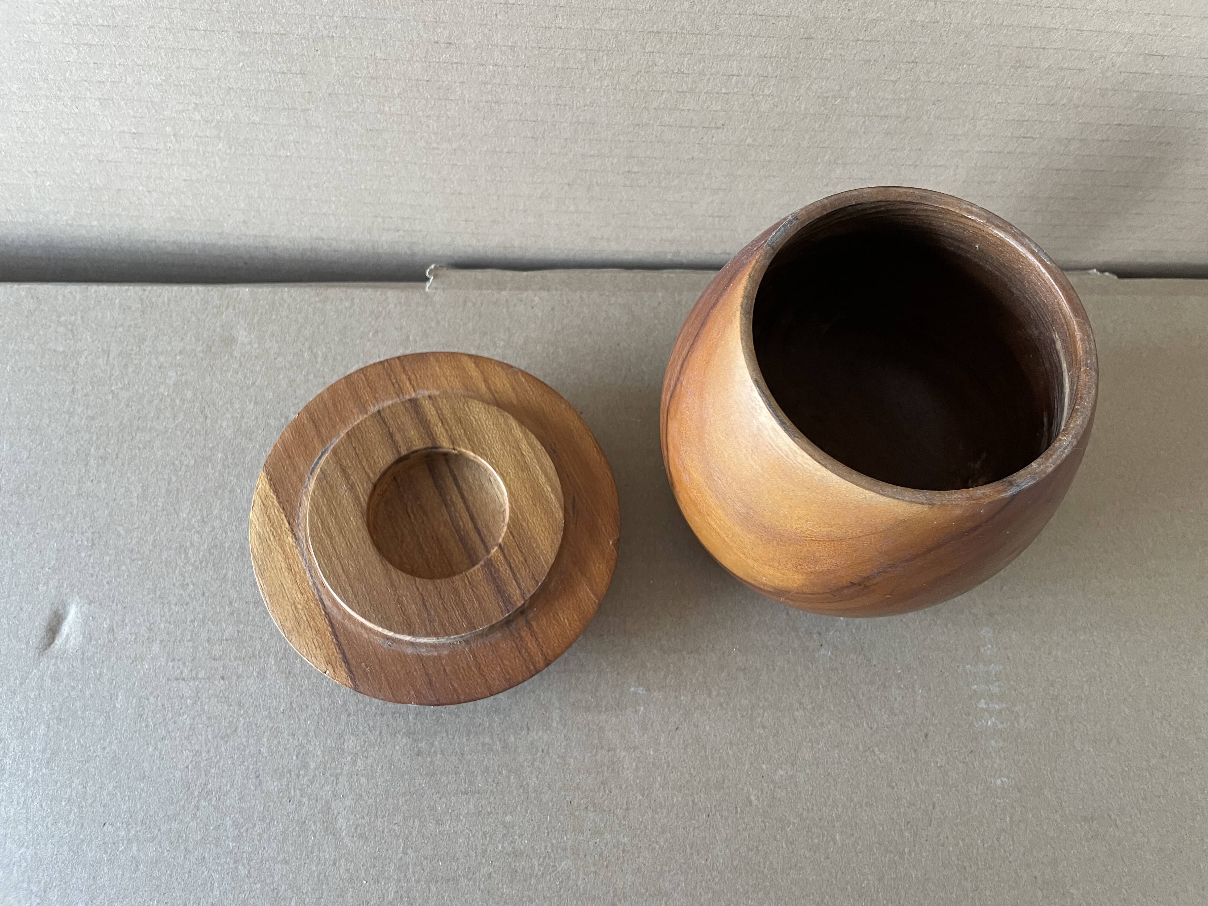 Old turned wooden box