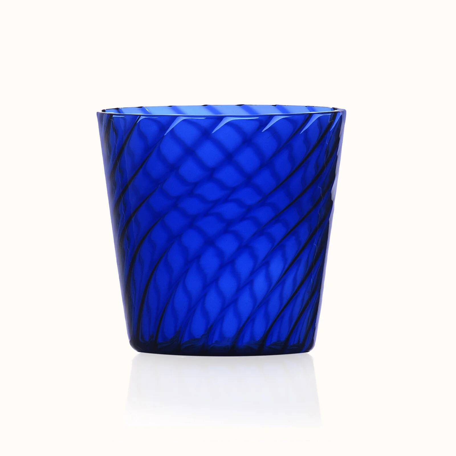 Handmade blue swirled glass tumbler