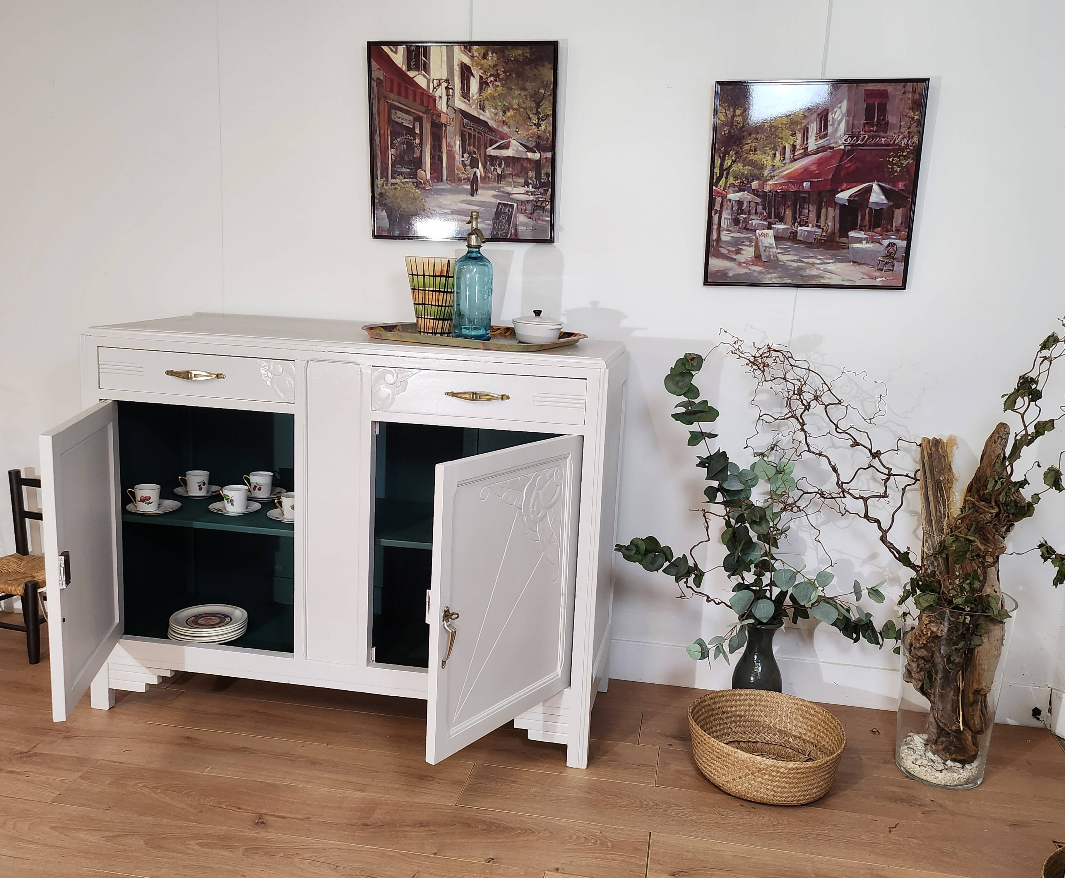UNIQUE WHITE ART DECO SIDEBOARD
