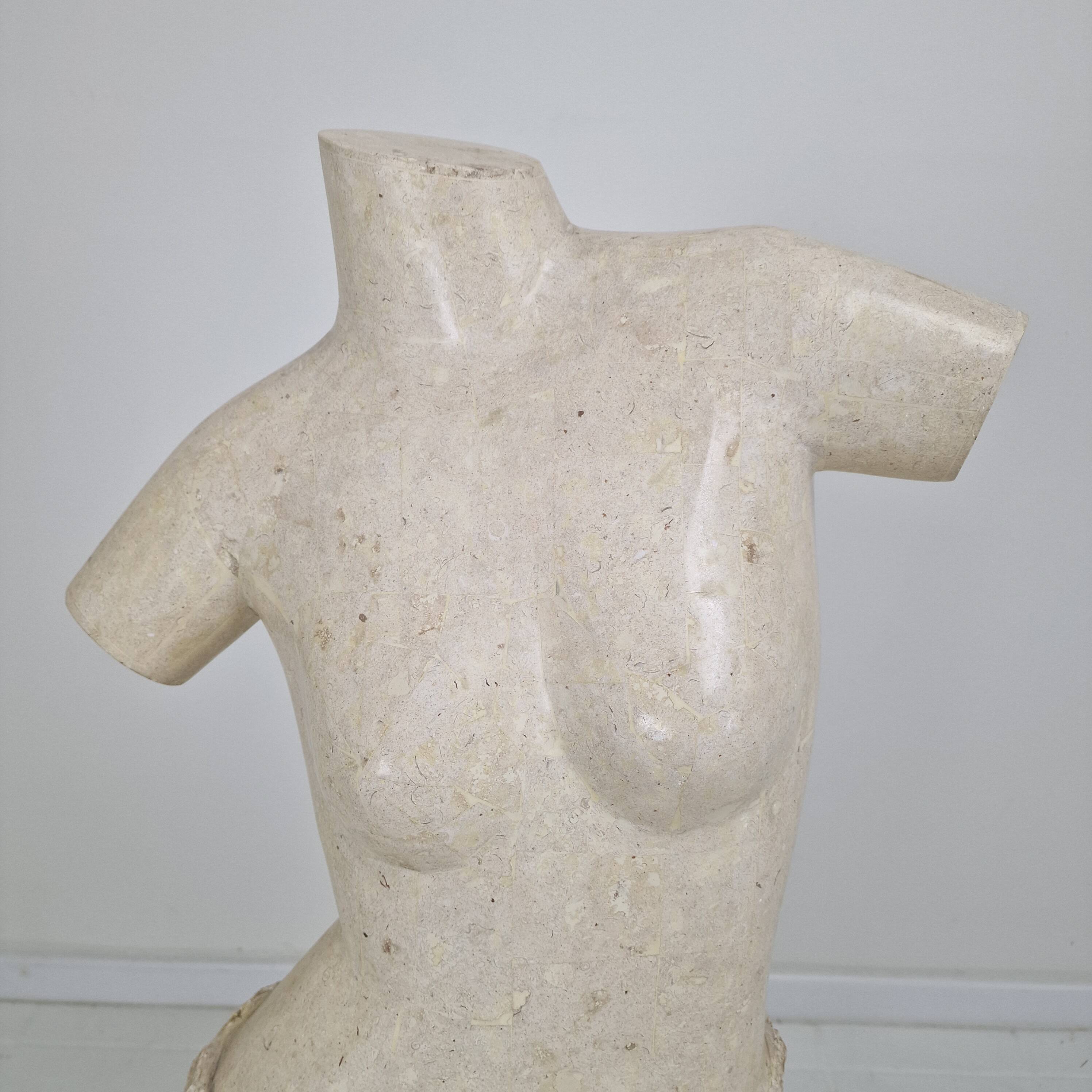Sculptural Contemporary Female Torso Crafted from Layered Reclaimed Mactan