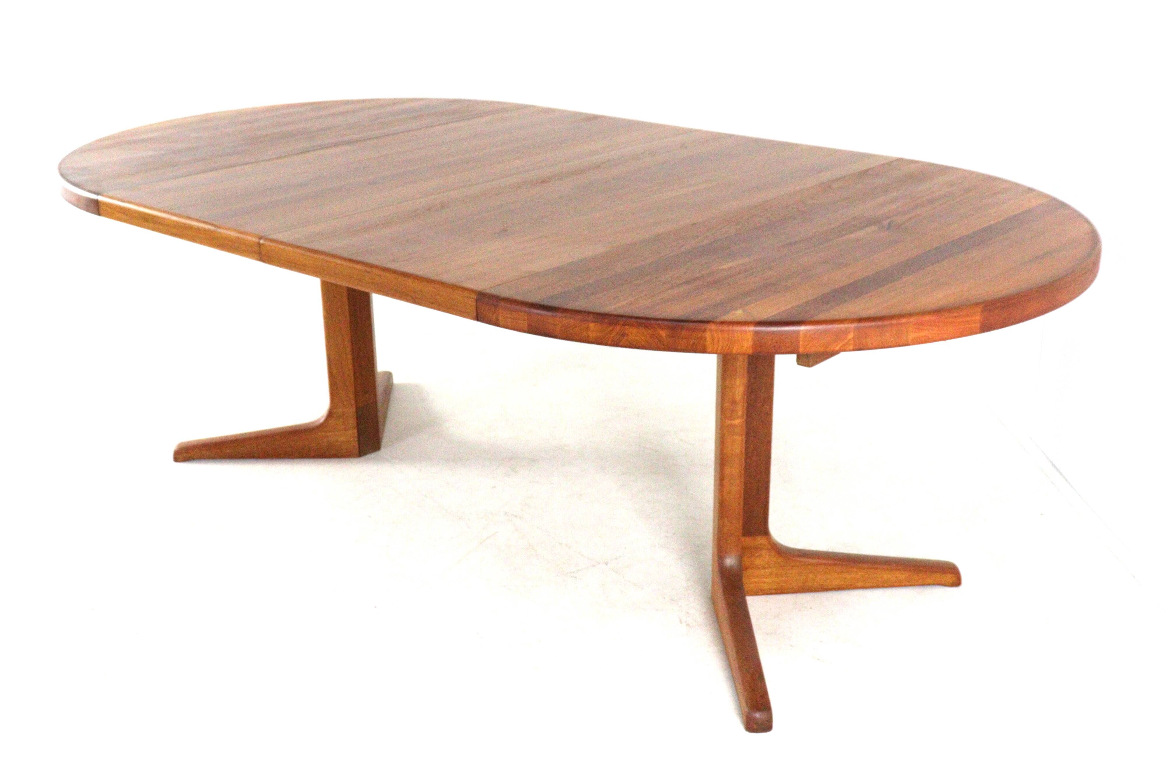 Table à manger extensible ronde 'Arden' 2x - teck - style mid-century moderne