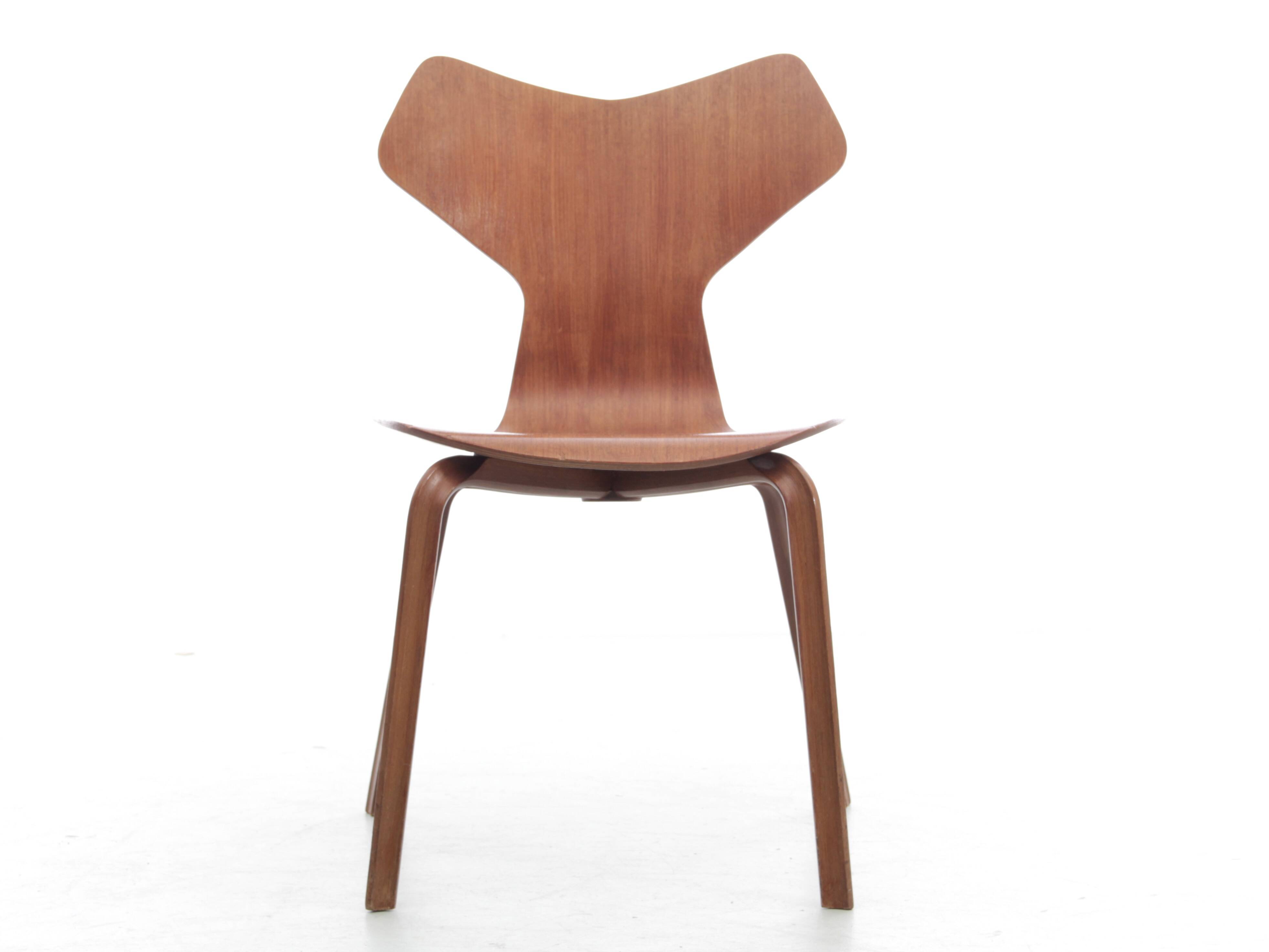 Set of 3 “grand prix” teak chairs