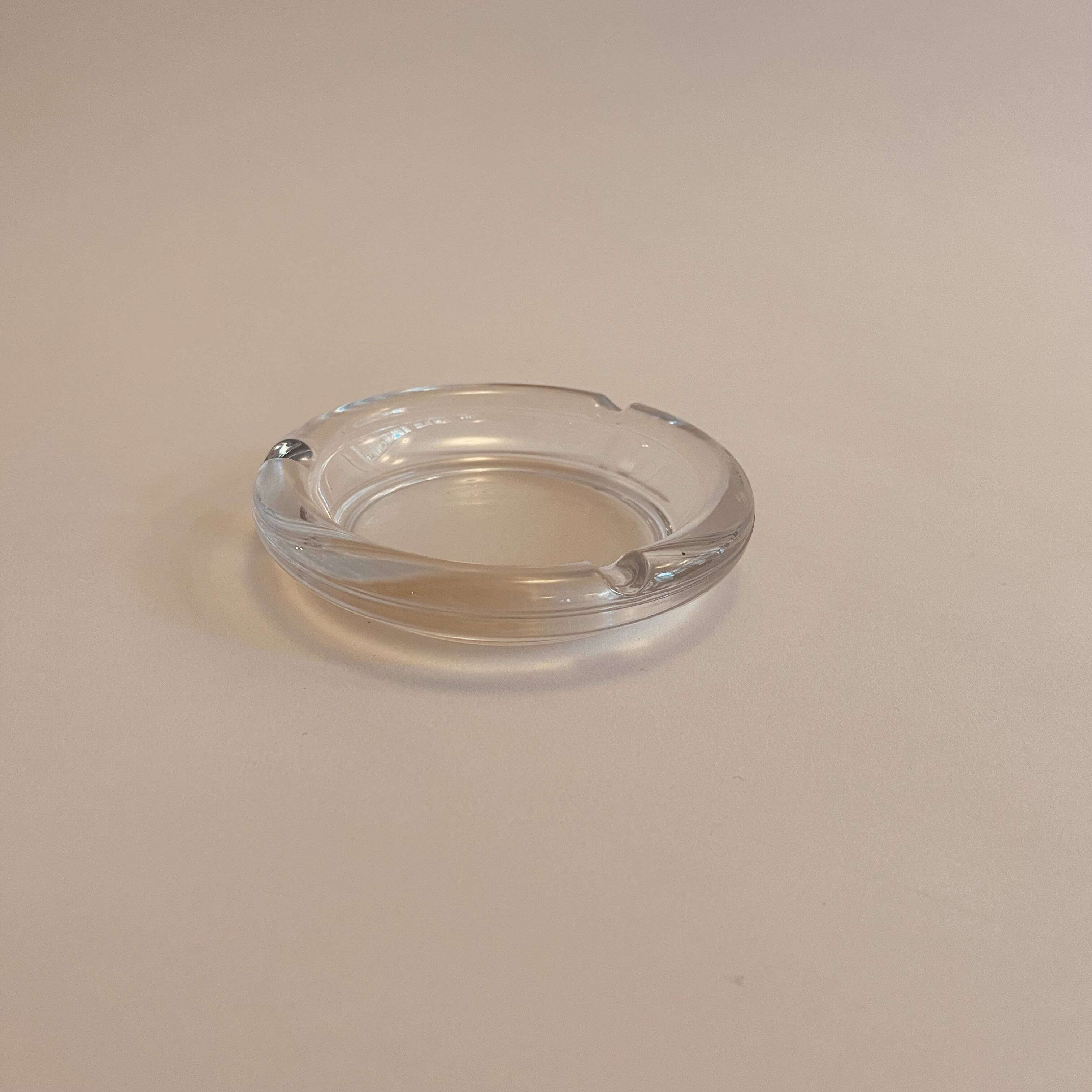 Cendrier en verre transparent vintage