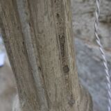 Baluster lamp foot in patinated wood