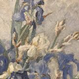 Georges prestat (1911-1994), bouquet of irises, oil on canvas from 1946