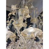 Contemporary Venetian "Ca Rezzionico" Gold Murano Glass Chandelier