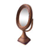 Miroir à poser osier rotin vintage 60/70
