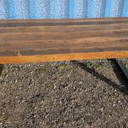 Industrial table 200 x 100 cm with wooden top + metal base