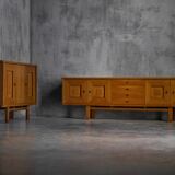 Brutalist Oak Buffet, Belgium, 1960s