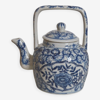 Théière en céramique chinoise à motifs bleus