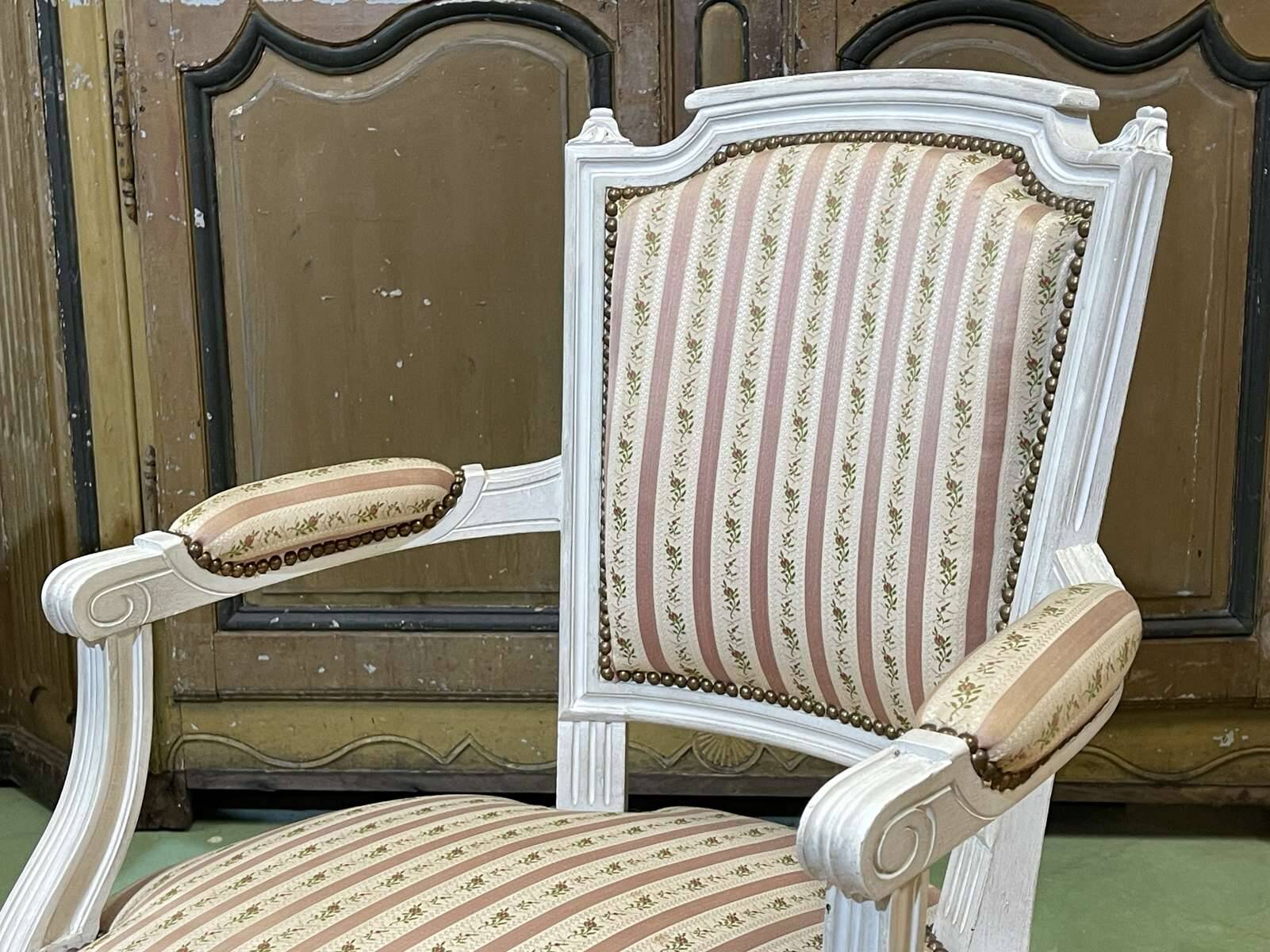 Pair of Louis XV style armchairs from the 1970s in beech.