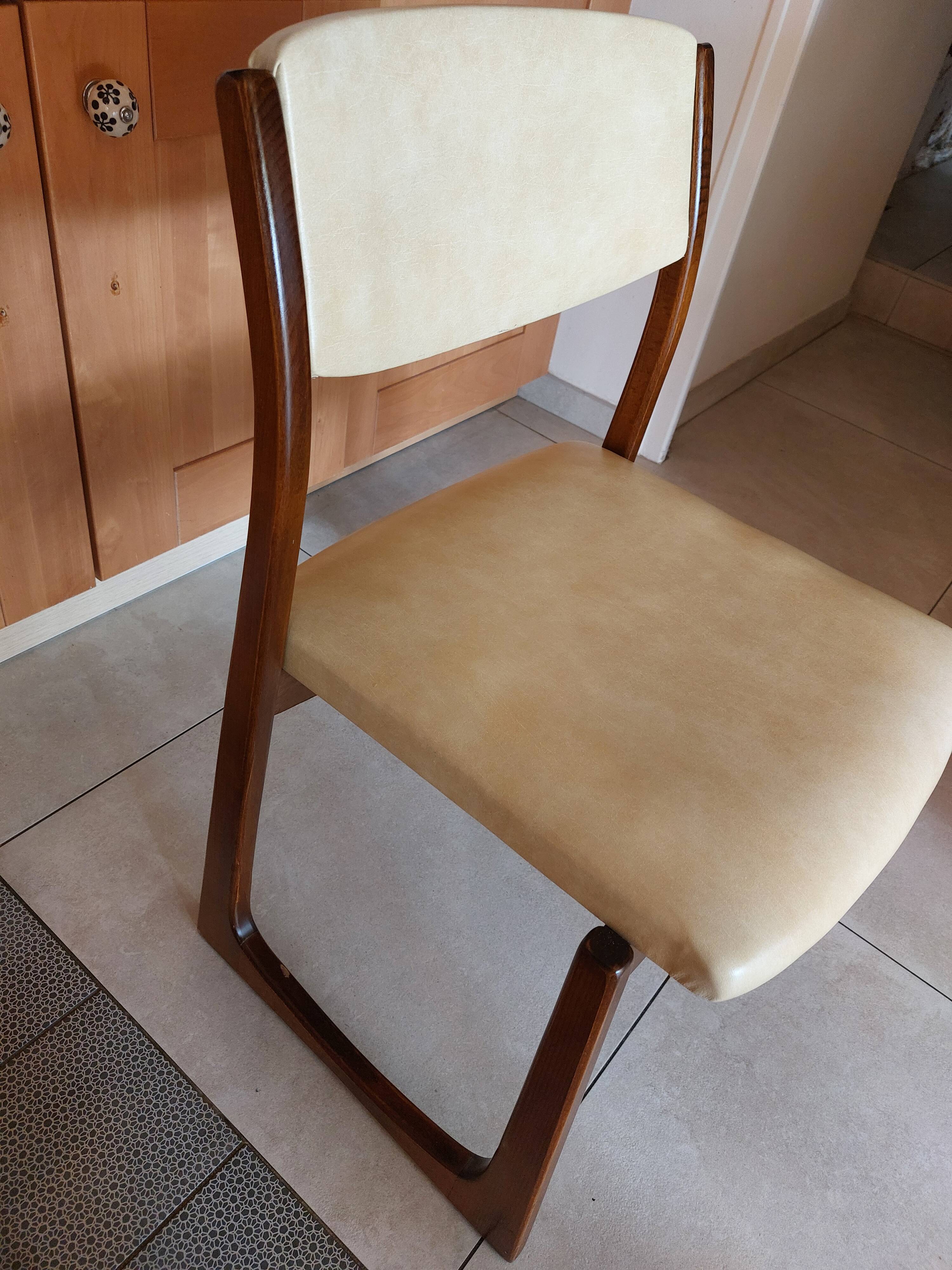 4 sled chairs, vintage