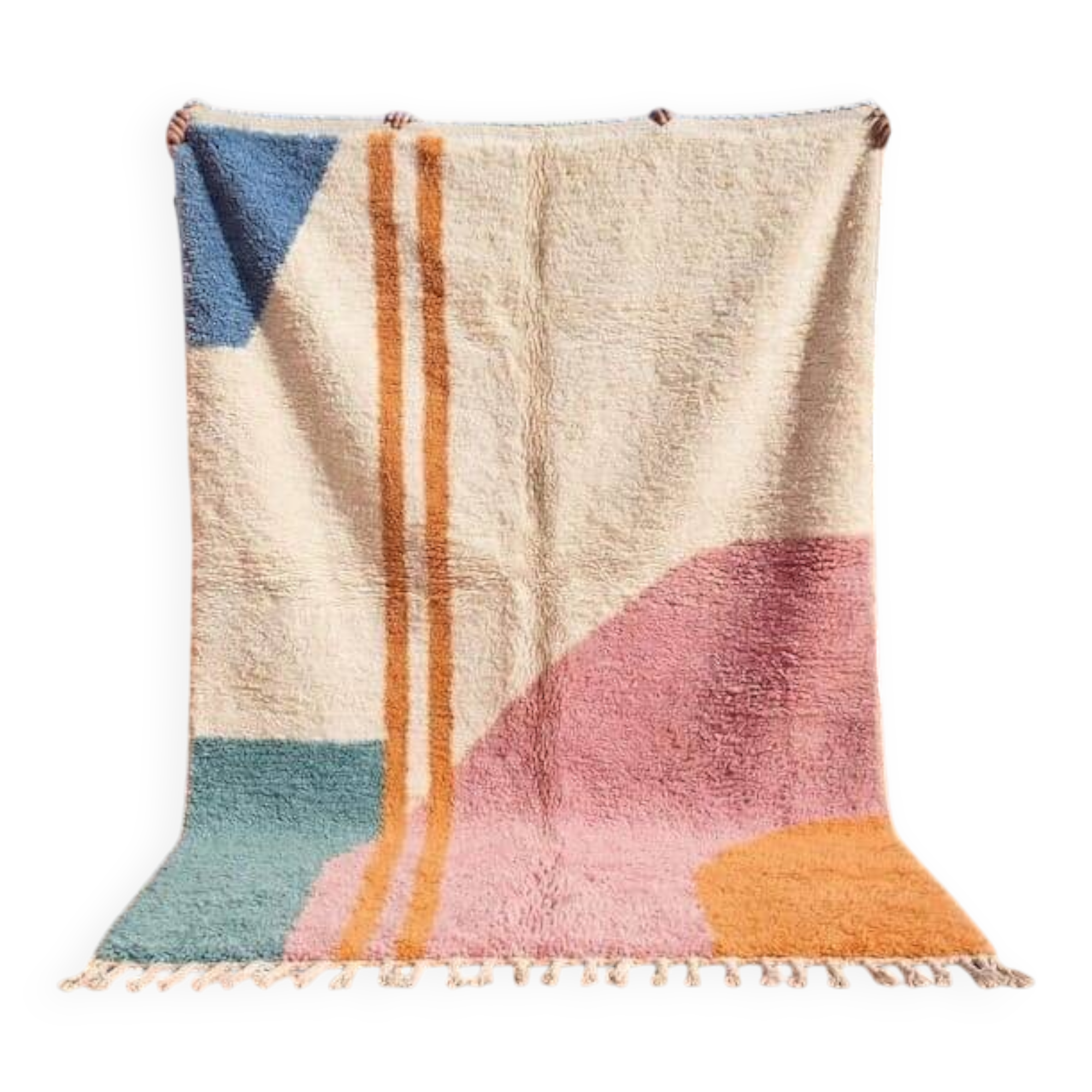 Traditional handwoven Beni Ourain rug from the Atlas, size 1.5/2.5 m.