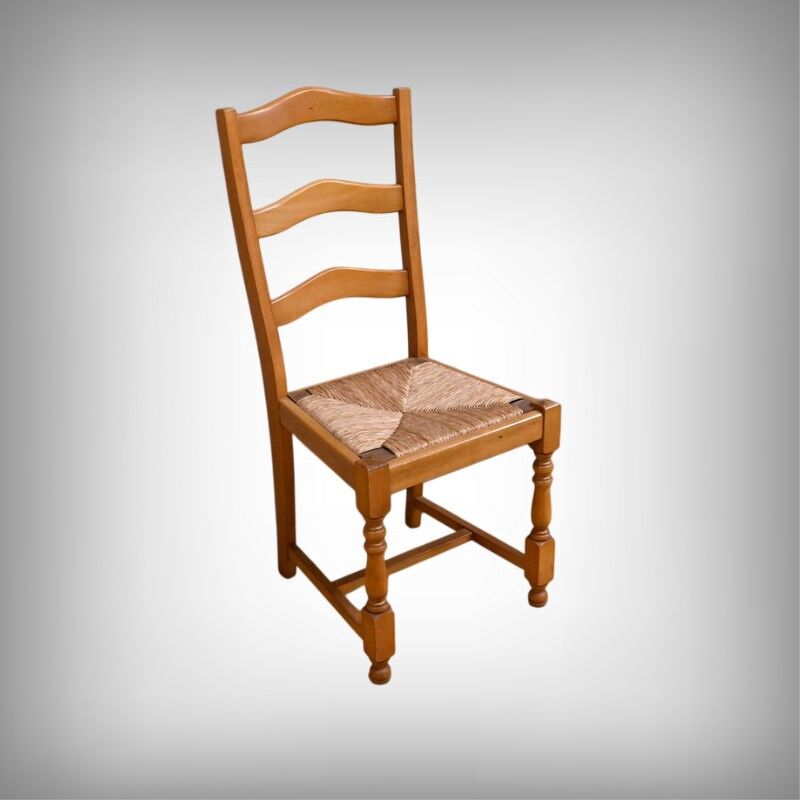 Set of 8 beech chairs – 1980