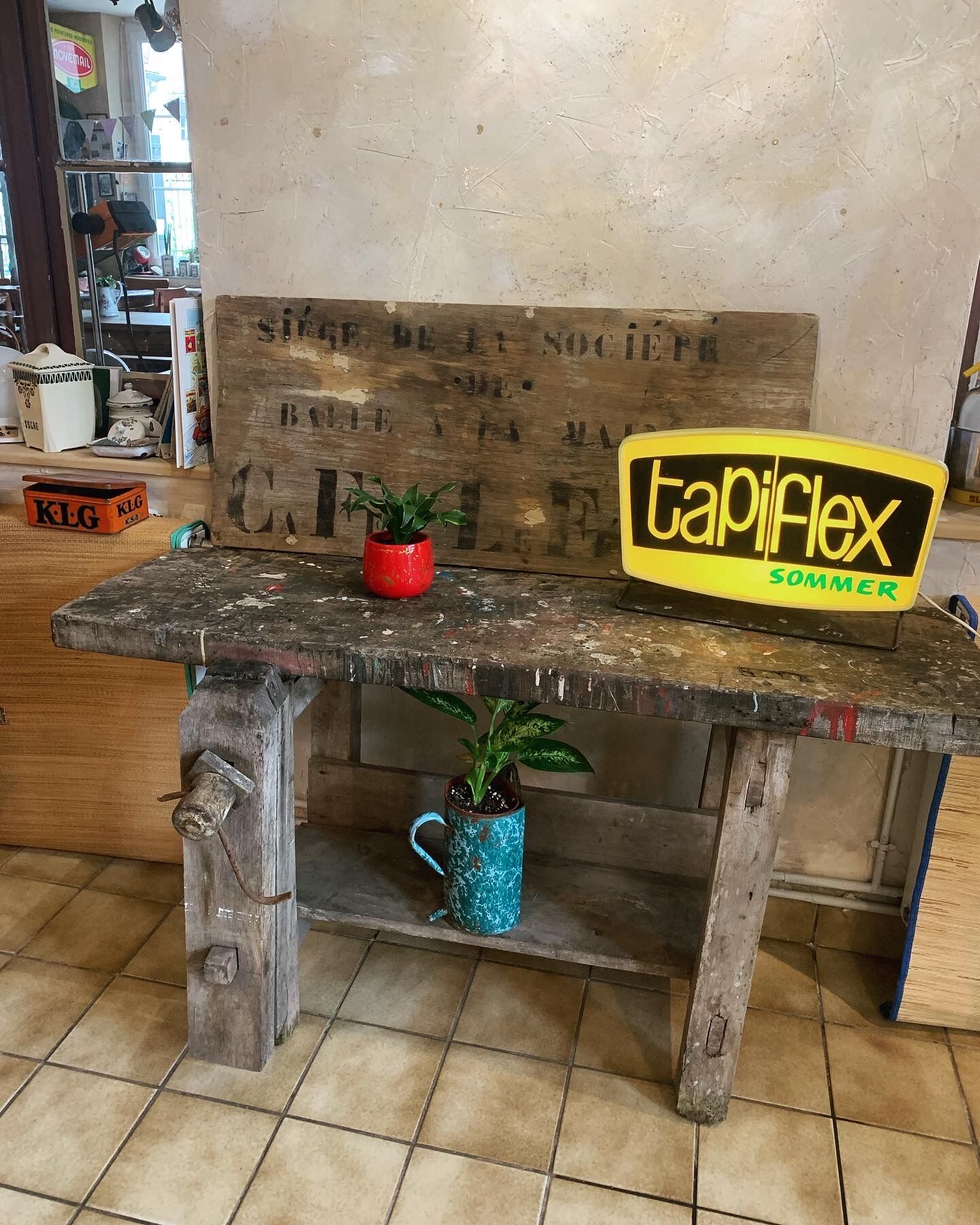 Old wooden workbench