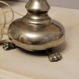 Pied de lampe métal argenté sur 3 griffes pieds de lion