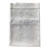 BG leaves embroidered linen pillowcase