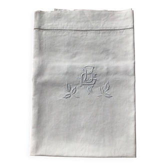 BG leaves embroidered linen pillowcase
