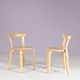 Chaises en pin modèle 68 d'Alvar Aalto des années 1950, ensemble de 2.