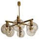 Lustre "Pastoral" en laiton avec six globes Hans-Agne Jakobsson