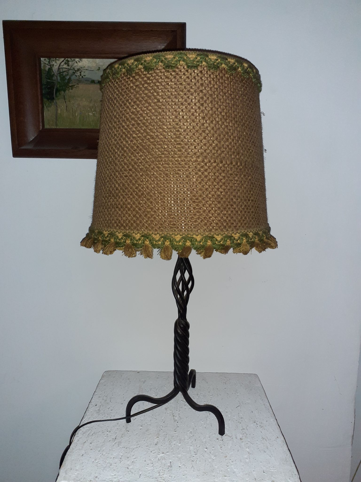 Wrought iron lamp foot